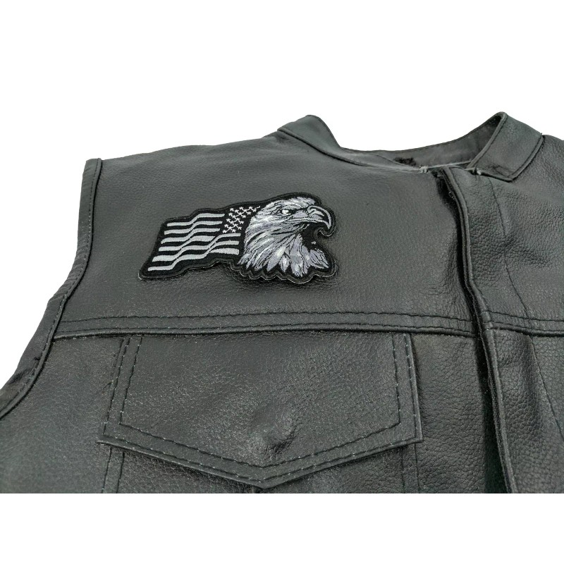 Ivamis Silver Eagle US Flag Facing Right Patriotic Iron on