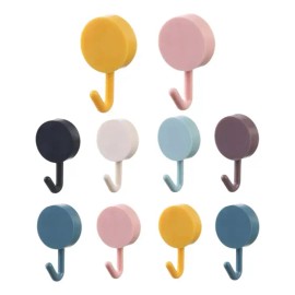 Ganchos Adhesivos para Pared Impermeables 6 Piezas, Ganchos de Pared sin Clavos , Ganchos Autoadhesivos Multicolor de Alta Calidad, para Baño Garaje Cocina Armario Oficina