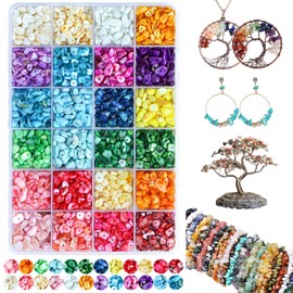 Natural Chip Stone Beads Multicolor 5mm to 8mm Irregular Gemstone Crystal Loose Rocks Bead for Bracelet Necklace Earrings Jewelry Making Craft