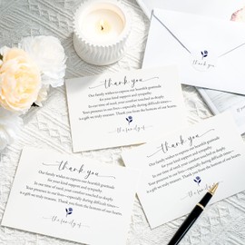 Slyitokbhr Thank You cards for Funeral with Envelopes Message Inside