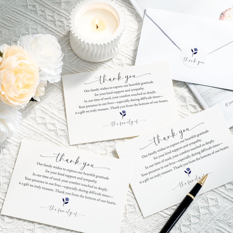 Slyitokbhr Thank You cards for Funeral with Envelopes Message Inside