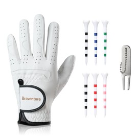 Braventure Golf Glove for Kids, Soft Touch Sheepskin Left Hand, Stable Grip & Breathable Design
