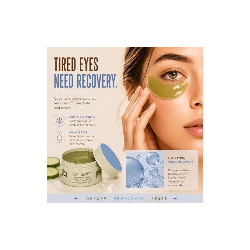 Pixi DetoxifEYE - Parches para ojos (60 unidades)