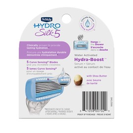 Schick Hydro Silk Moisturizing Razor Blade Refills for Women with Shower Hanger, 4 Count