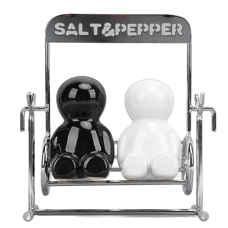 Ceramic Cute Swing Figure Shaker Set Salt and Pepper Dispensers
