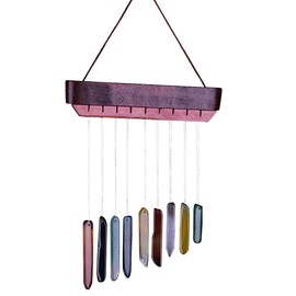 mookaitedecor Colorful Agate Slices Wind Chimes for Home Garden Decoration 11-13 Inches