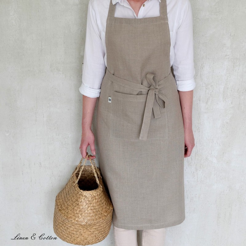 Linen & Cotton KAMI Kitchen Apron Cooking Apron for Women