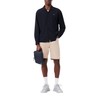Lacoste Mens Medium LCST Zippered Petit Piqué Crossover Bag, Navy
