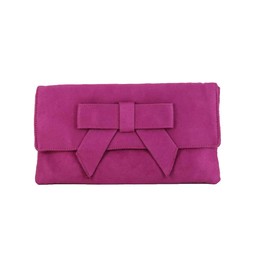 LONI Cute Faux Suede Clutch Shoulder Bow Bag