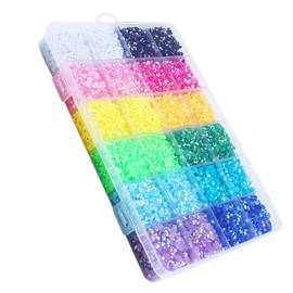 Vaguelly Compartment Jelly Resin Diamonds for Nail Art DIY Manicure Decor Accessories Transparent Rhinestones for Home and Salon Use for Women