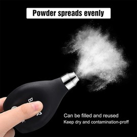 2 Pieces Barber Powder Spray Bottle, Powder Puff Bottle, Barber Powder Pump Dispenser, 3.38oz/100ml Refillable Hair Fiber Applicator Use for Dry Shampoo - Black
