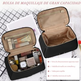 Bolsa de Cosmeticos de Viaje Para Mujer，Bolsa Cosmetiquera Con Asas，Neceser de Viaje Impermeable，Multifuncional Bolsa de Maquillaje Portátil，Makeup Bag de Gran Capacidad