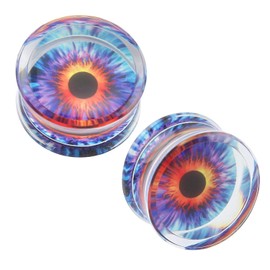 ZeSen Jewelry Acrylic Transparent Purple Eyeball Fashion Ear Plugs Tunnel Expander Gauges Piercing, Acrylic