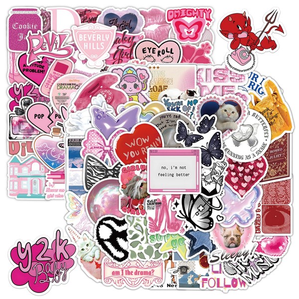 100PCS New Y2K Stickers, 2000S Stickers Retro Aesthetic Cyber Trend