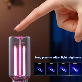 Touch Control Car Atmosphere Light, USB Lights Portable Mini Glass Bottle LED Bulb Night Lights - Blue, USE for Vehicle Bedroom Camping Decoration