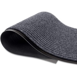 Durable Rubber Door Mat - Heavy Duty, Indoor/Outdoor, Easy Clean, Waterproof, Low-Profile Mat for Entry, Patio, Garage - Stylish (Grey, 3 x 6 Feet)