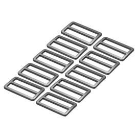 PATIKIL 1 Inch Tri-Glide Slide Buttons, 10 Pack Adjustable Buckle Webbing Strap Fastener for Backpack Bag Belt, Black