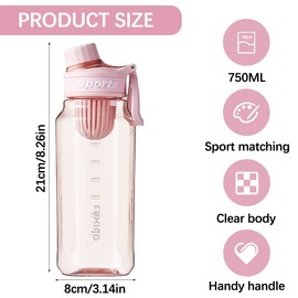 Greyoe Greyoe 1 St??ck Sport Protein Shaker Wasserflasche, Hochwertiger Protein Shaker PC+PP, f??r Fitness Herren und Damen Sport Outdoor und t?glichen Gebrauch