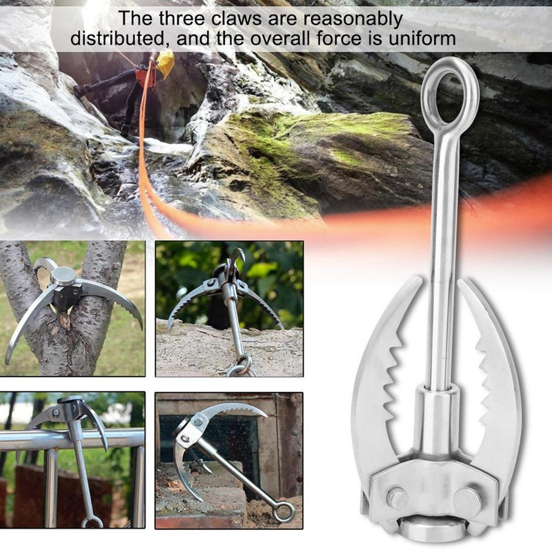 3 Claws Folding Hook Outdoor Survival Stainless Steel Rock Climbing