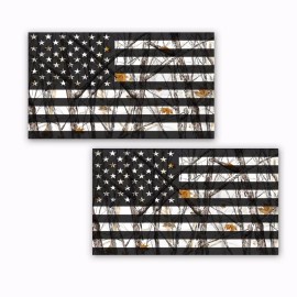 Camo American Flag Hard Hat Stickers Helmet Decals Snowstorm 2 Pack  6" wide