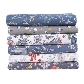 Paquete de tela artesanal de algodón Patchwork rectangular 6 piezas 50 x 40 cm Tela de retazos de costura con diferentes patrones para acolchar DIY Scrapbooking