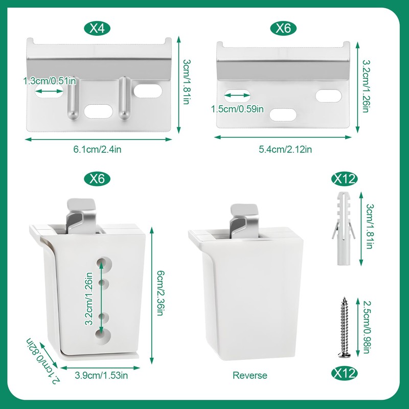 6 Piece Cabinet Hanger Set Wall Cabinet Holder Adjustable Hanging
