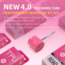 Set of 2 TPU Inner Tubes Road Bike 700 x 18/23/25/28/30/32c-622 28 Inches, Metal Presta Valve, Strong Airtightness, Ultralight 30 g Bicycle Inner Tube, 28 Inch FV: 65 mm