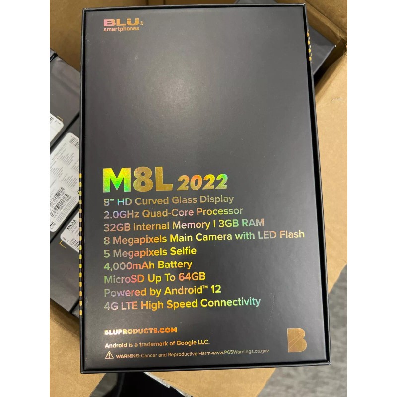 BLU M8L 2022 8" Android WIFI 4G Tablet 32GB Storage,