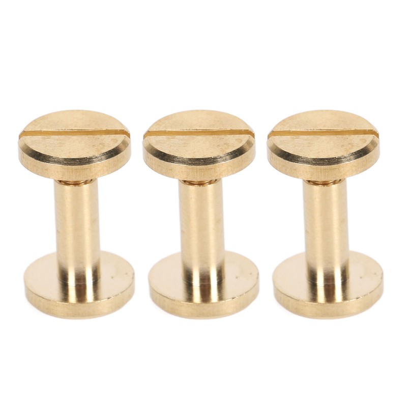 50 Set Binding Rivet Round Flat Head Brass Slot Screw