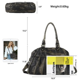 Angel Kiss Purses for Women Trendy Soft Shoulder Purses and Handbags Hobo Bags Black Grey