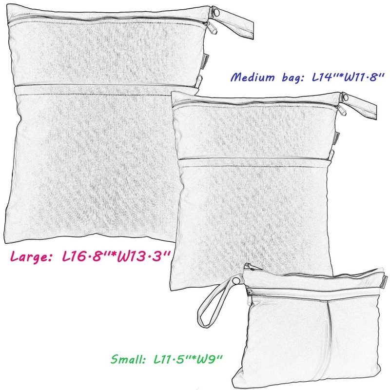 Damero 3pcs Travel Wet and Dry Bag with Handle for