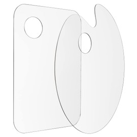 Tamaki 2 Pack 11.8 x 7.9 Inch Acrylic Paint Palette with Thumb Hole Clear Paint Pallet, Easy Clean Non-Stick Artist Pallet for Oil Watercolor Craft DIY Art Painting Palette