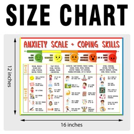 Anxiety Chart for Kids - Coping Skills Emotions Chart Poster, Words for my feelings poster - Mental Health Posters for Kids, Anger poster, Anxiety poster P02