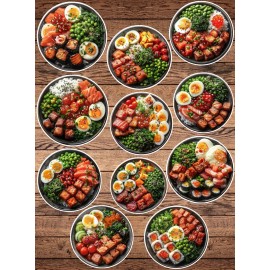 Handmade Poke Bowl Die Cut Stickers Set Laptop Sticker WaterBottle Sticker