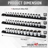 ALOANES 3-Piece Magnetic Socket Organizer, Heavy Duty Aluminum Socket Rails