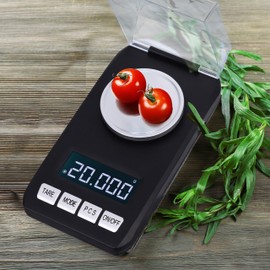Retoo Precision Scales 20 g/0.001 g, Precision Scales Milligram Scales with Calibration Weight, Gram Scale, Gold Scale, Pocket Scale, Digital Scale, Jewellery Scale, Coin Scale, Multifunction 7 Units
