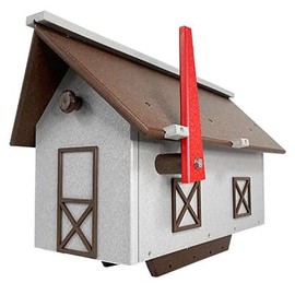 Amish Made Recycled Plastic Mailbox, Brown and Gray, by Prime Retreat