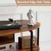 Faesun Vinyl Record Player Stand with Power Outlets, 43.3" Mid