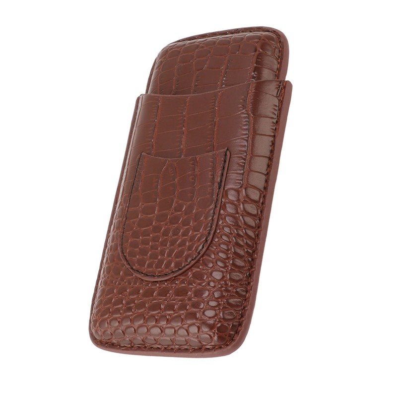 Cigar Holder Case Artificial Leather Portable Durable Elegant 3 Finger