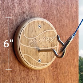 Hook and Ring Toss Game Swing Game DIY Kit -Stainless Steel Ring, Polyester Rope and Hardware (Basketball O)