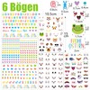 BOOMTOP 6 Sheets Easter Eggs Stickers Tattoos Egg Colours Easter