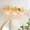 Wrlmfy 23" Brushed Gold Vanity Light Stained Hammered Glass Wall