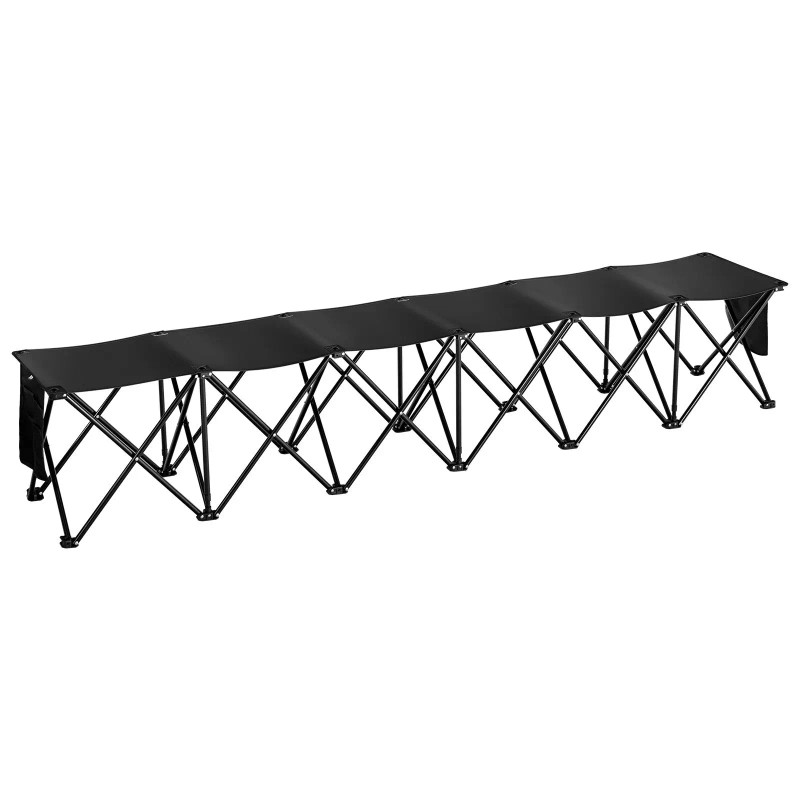 Portable Folding 6-Seat Soccer Bench with Side Pockets Lightweight 600D
