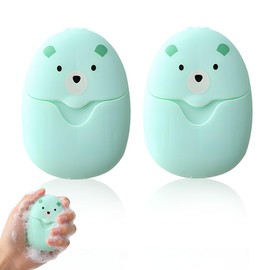 VONJUMA 2 Boxes Leaves Soap Paper Soap Box Leaves Soap Portable Soap Sheets Disposable Travel Portable Paper Mini Travel Portable Paper Soap Outdoor Paper Green
