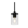 US Instock Modern Single Pendant Light Clear Glass Iron Matte