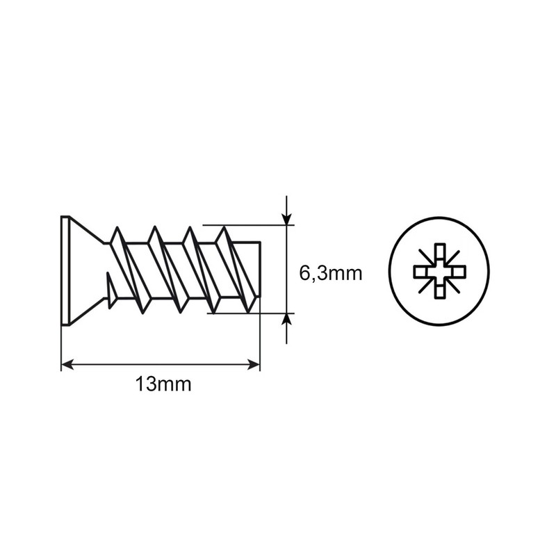 Mprofi MT® 100 x Euro Screws 6.3 x 13 mm