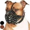 CollarDirect Pitbull Dog Muzzle Leather Amstaff Muzzles Staffordshire Terrier Secure