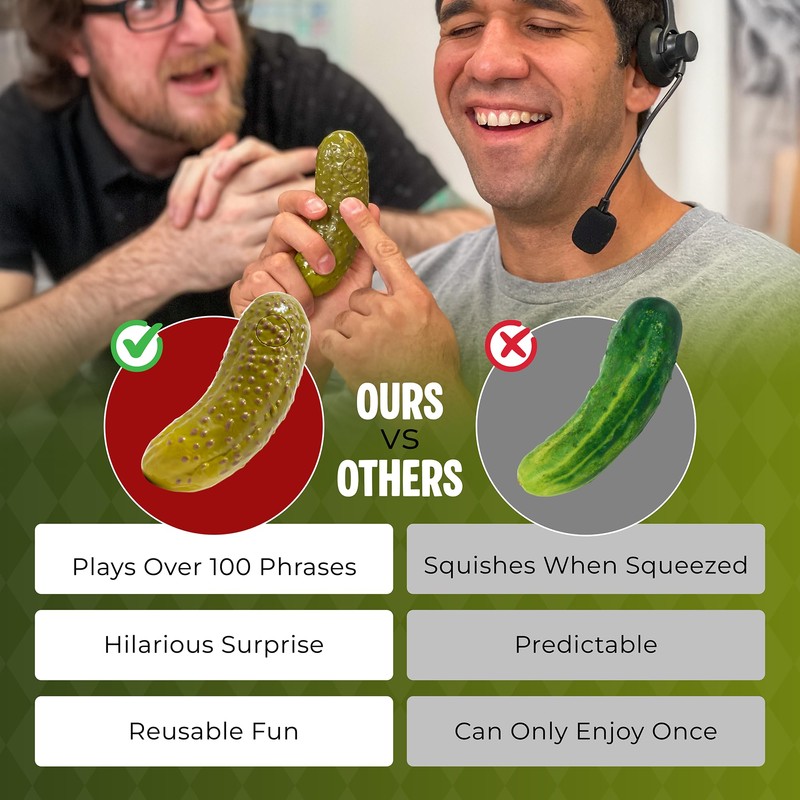 DR DINGUS Emotional Support Pickle - +100 Positive Inspirational Phrases