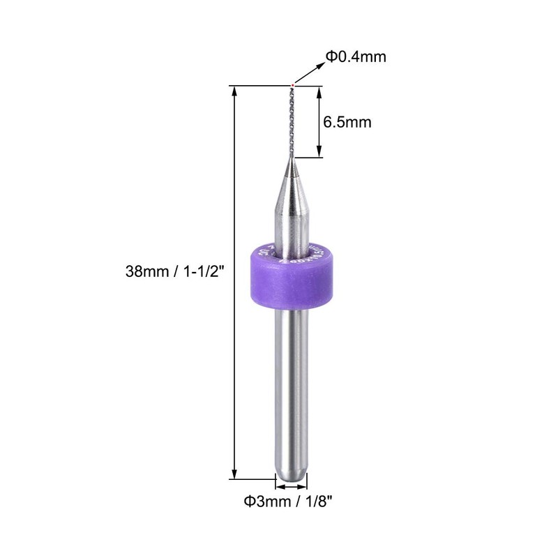 uxcell PCB Drill Bits 0.4mm Tungsten Carbide Rotary Tool Jewelry