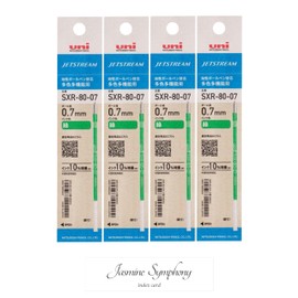 Jetstream SXR-80-07 Multi-Color Multifunctional Replacement Lead (Paper Package) [sxr 8007 Green 4 pieces, Jasmine Symphony index card x1] Oil-based 0.03 inch (0.7 mm)